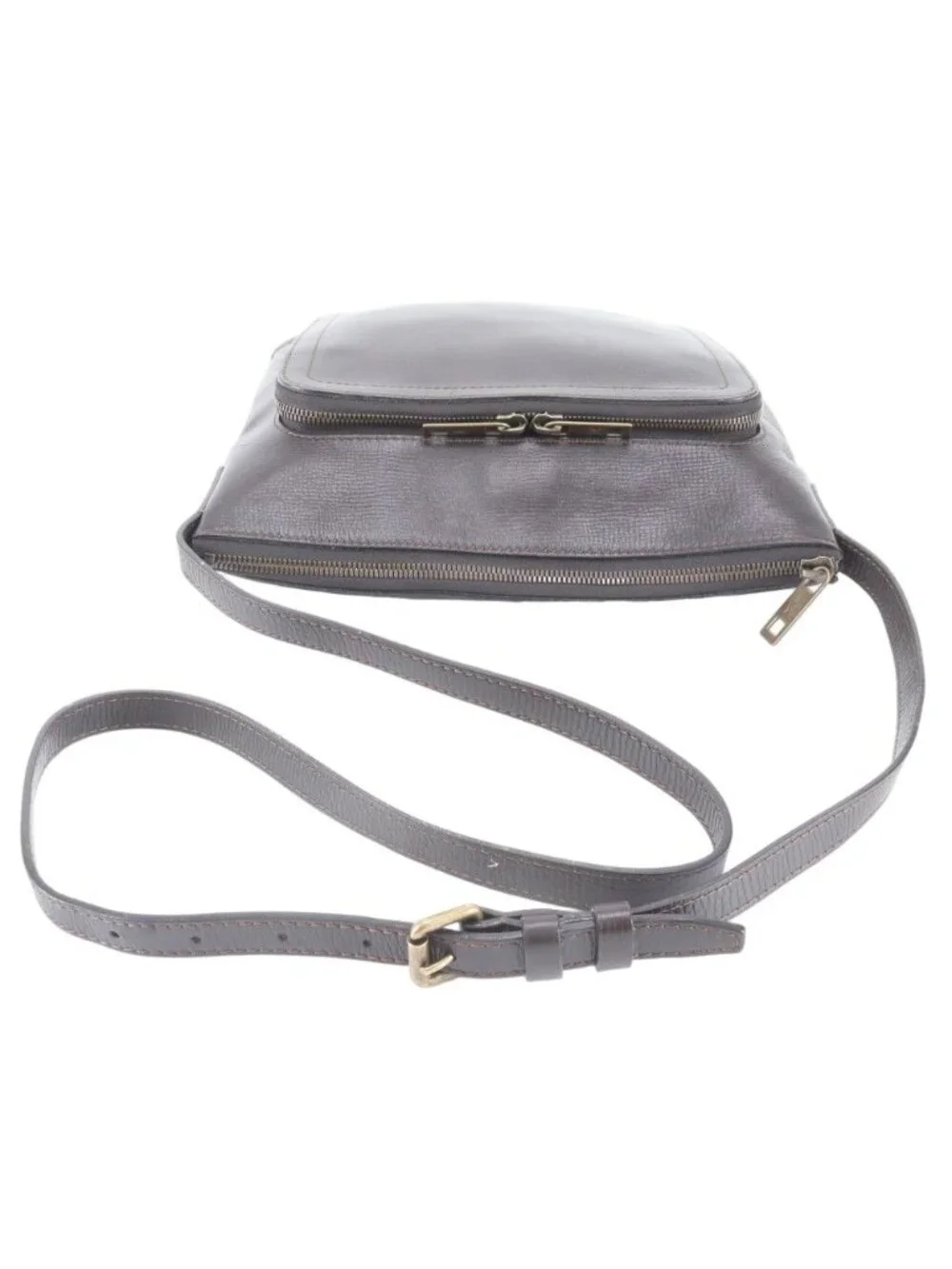 Louis Vuitton Utah Sac Plat Leather Shoulder Bag Messenger Brown